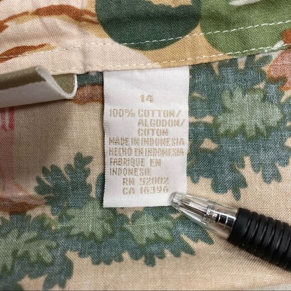 LIZ CLAIBORNE 1990’s Y2K, Hawaiian Novelty Theme Skirt/Swim Cover-up, Size 14 - Picture 9 of 11